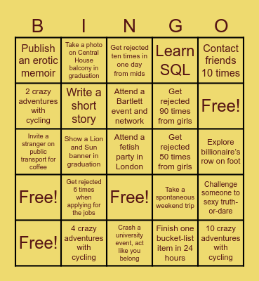 2025 #1 Bingo Card