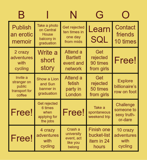 2025 #1 Bingo Card