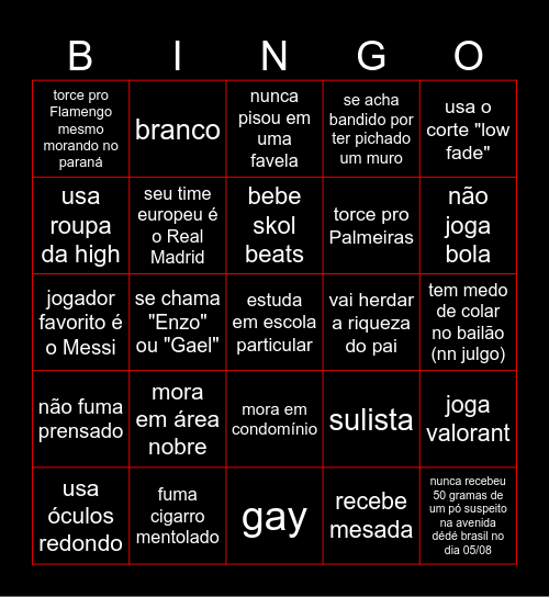BINGO DE CRIA DE CONDOMINIO Bingo Card