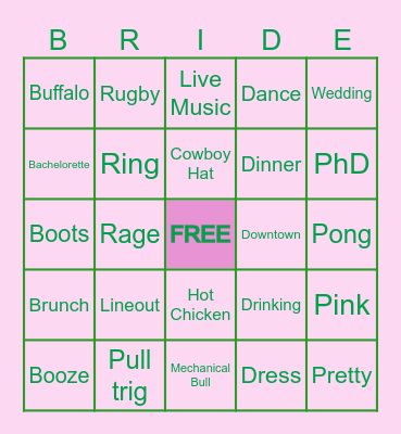 Bach Bingo Card