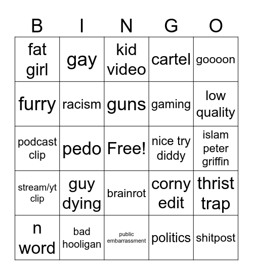 instagram reels bingo Card