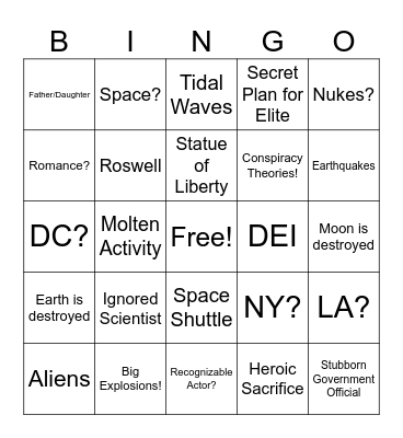 Moonfall Bingo Card