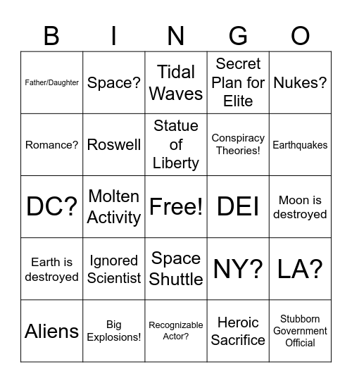 Moonfall Bingo Card