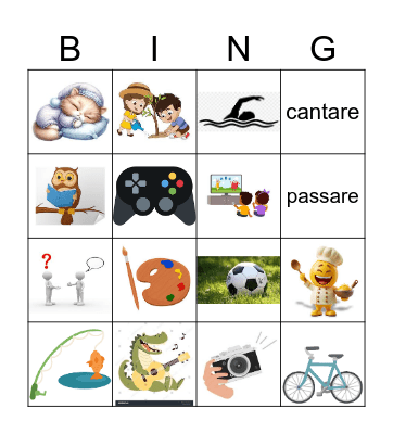 il temp libero Bingo Card