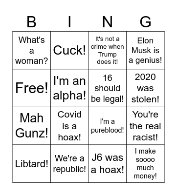 MAGA Moron Bingo! Bingo Card