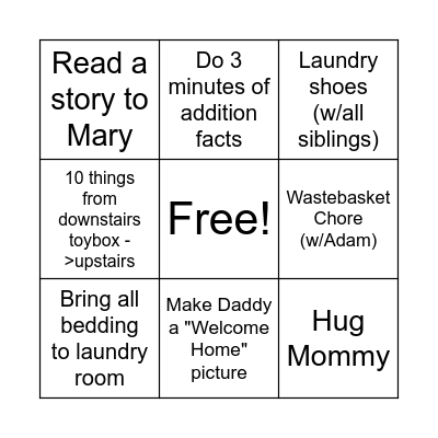 Marta Bingo Card