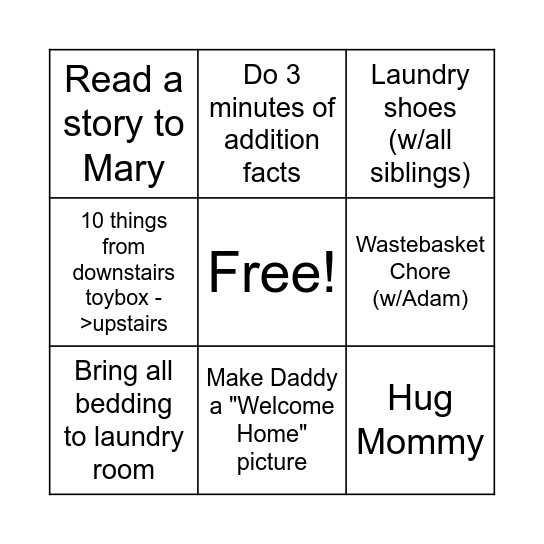 Marta Bingo Card