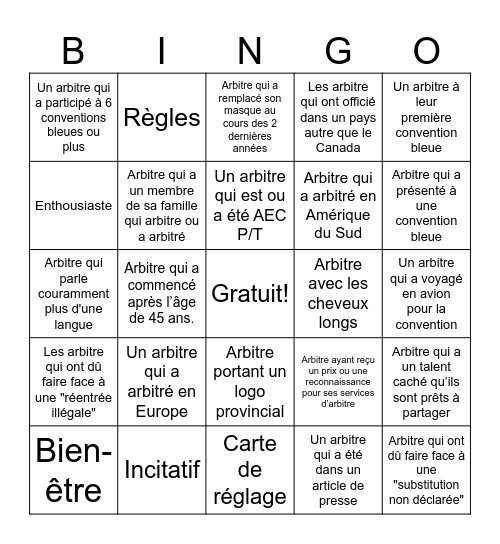 Bingo Bleu #72 - FR Bingo Card
