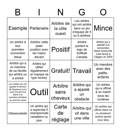 Bingo Bleu #73 - FR Bingo Card