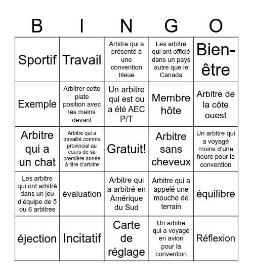Bingo Bleu #79 - FR Bingo Card