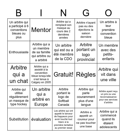 Bingo Bleu #80 - FR Bingo Card