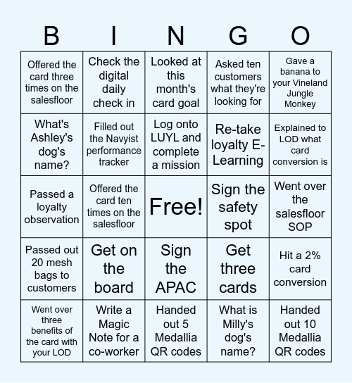 2025 Kickoff Bingo Card