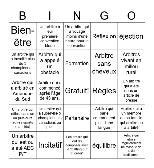 Bingo Bleu #82 - FR Bingo Card