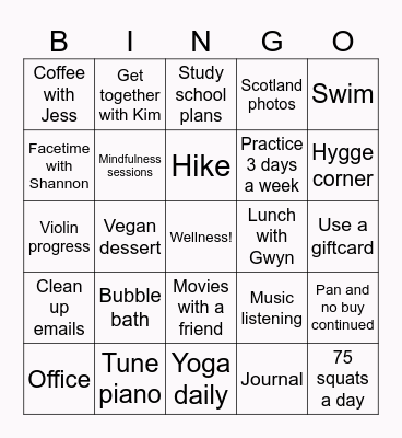 February 2025 Bingo Card