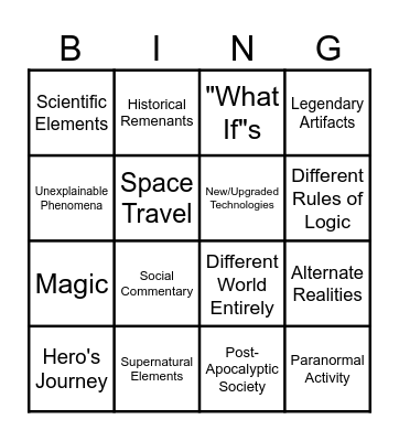 Literature & Culture Bingo Card