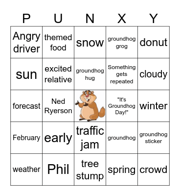 GROUNDHOG DAY BINGO Card