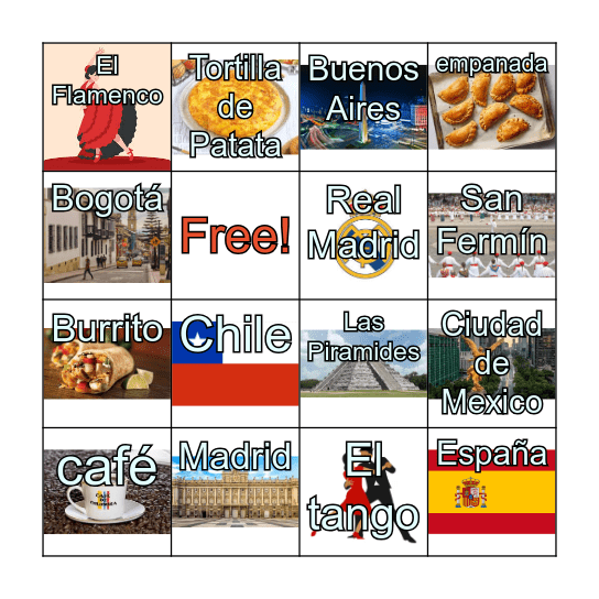 Spanish-Speaking Countries Bingo Card