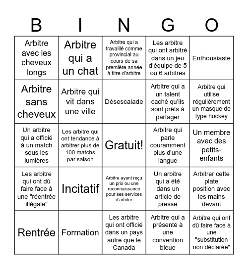 Bingo Bleu #88 - FR Bingo Card