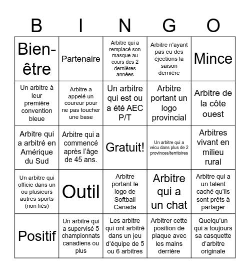 Bingo Bleu #89 - FR Bingo Card