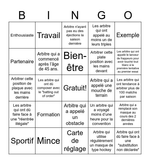 Bingo Bleu #91 - FR Bingo Card