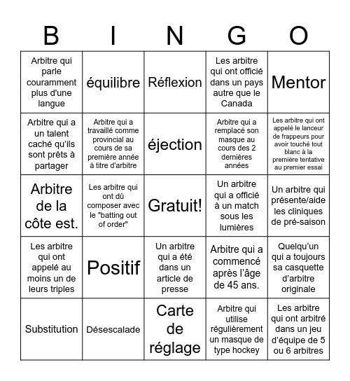 Bingo Bleu #92 - FR Bingo Card
