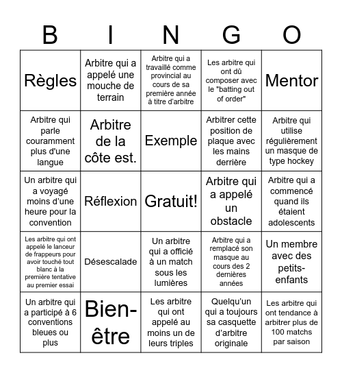 Bingo Bleu #96 - FR Bingo Card