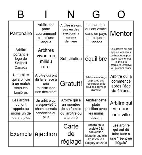 Bingo Bleu #97 - FR Bingo Card