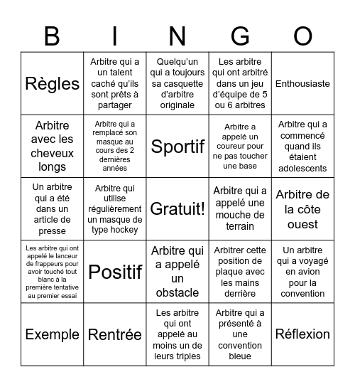 Bingo Bleu #98 - FR Bingo Card