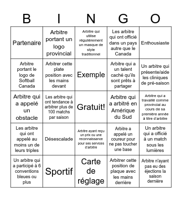 Bingo Bleu #99 - FR Bingo Card