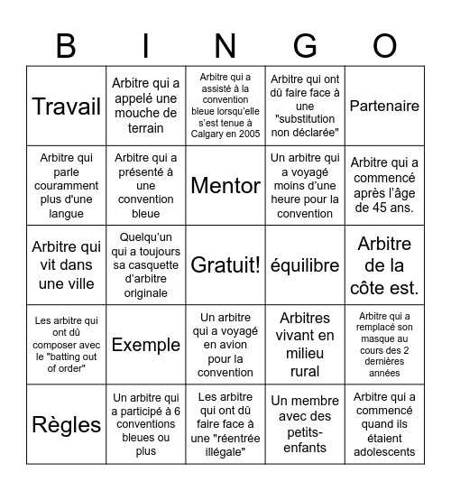 Bingo Bleu #100 - FR Bingo Card