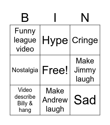 Drinking Bingo Card