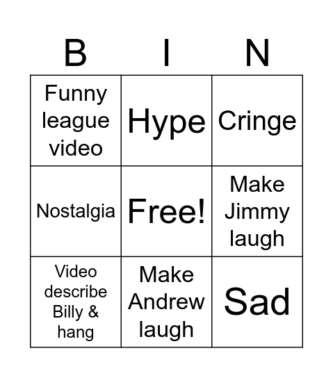 Drinking Bingo Card