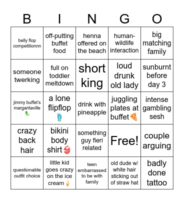 Cruisingo Bingo Card
