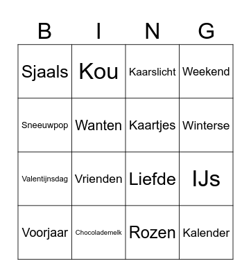 februari bingo Card