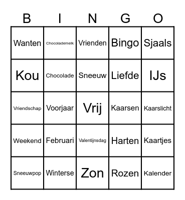 februari bingo Card