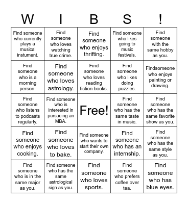 Kick-Off Meeting Bingo Card