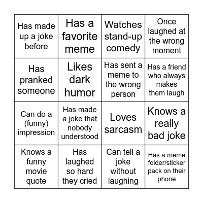 Find someone who... Bingo Card