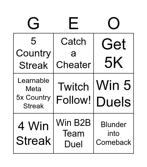 Geo-Bingo-2 Bingo Card