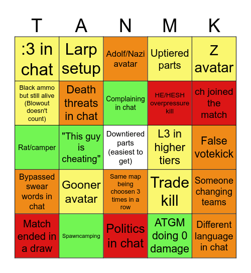 CTS Bingo Card