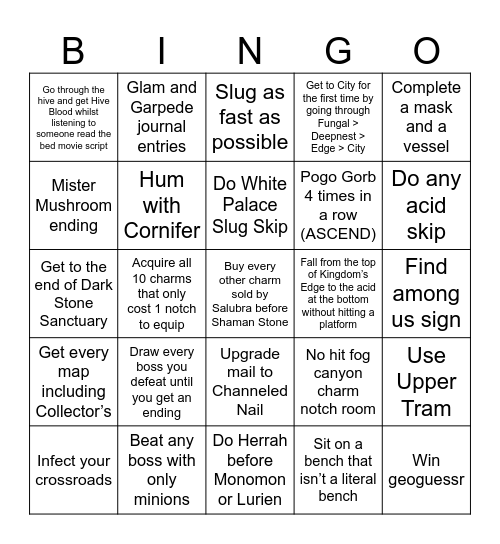 HK Bingo Card