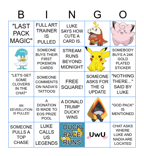 DTR BINGO Card