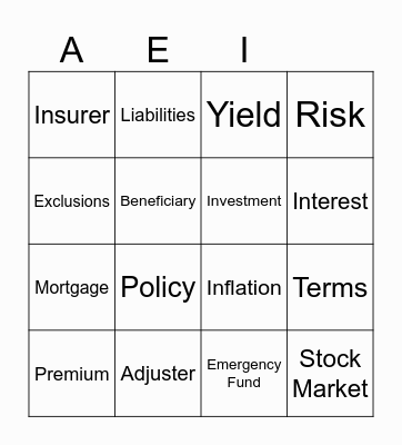 Actuators Educational Institute Bingo Card