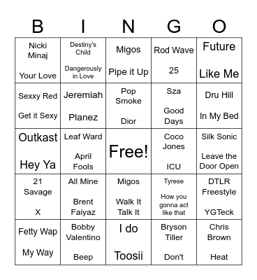 Beats & Bingo Card
