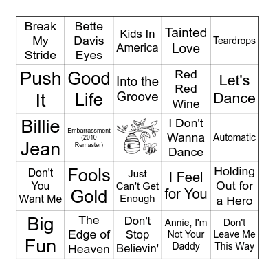 80's Bingo Card