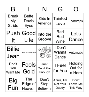 80's Bingo Card
