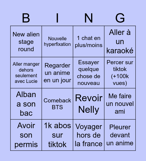 Bingo 2025 Bingo Card