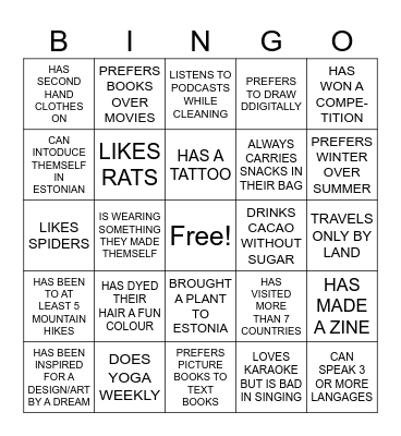 FIND A PERSON WHO... Bingo Card