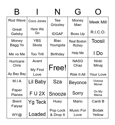 Beats & Bingo Card