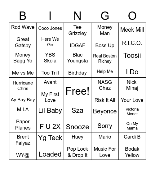 Beats & Bingo Card