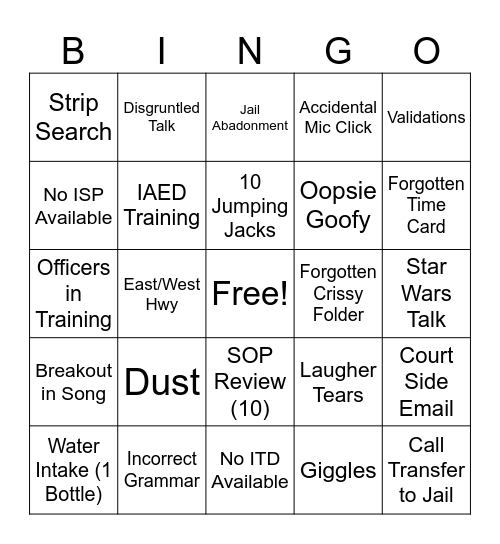 Slow Bingo Card